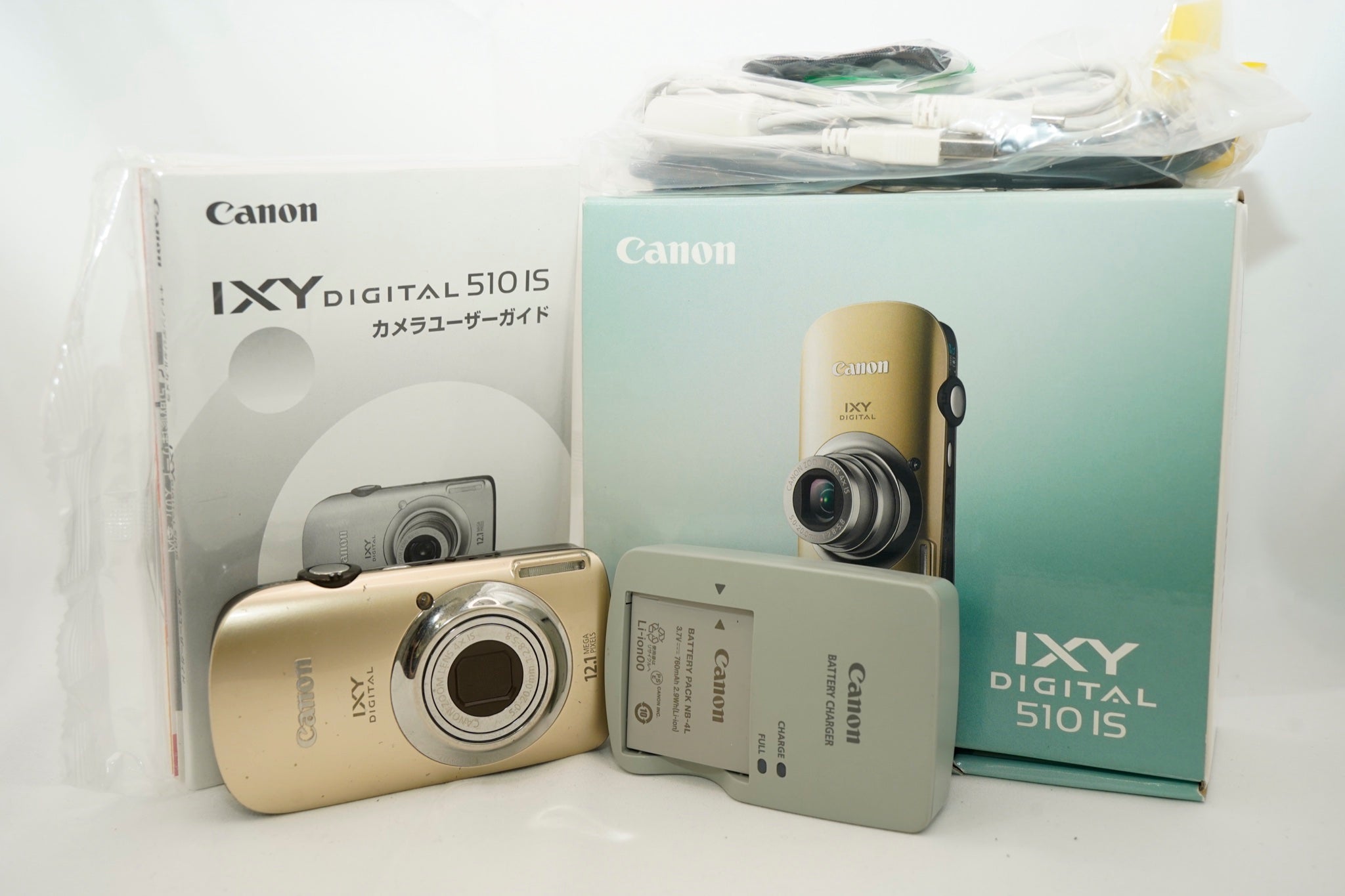 【美品】Canon IXY DIGITAL 510 IS ゴールド Canon IXY DIGITAL 510 IS ゴールド バッテリー・充電器・箱付属