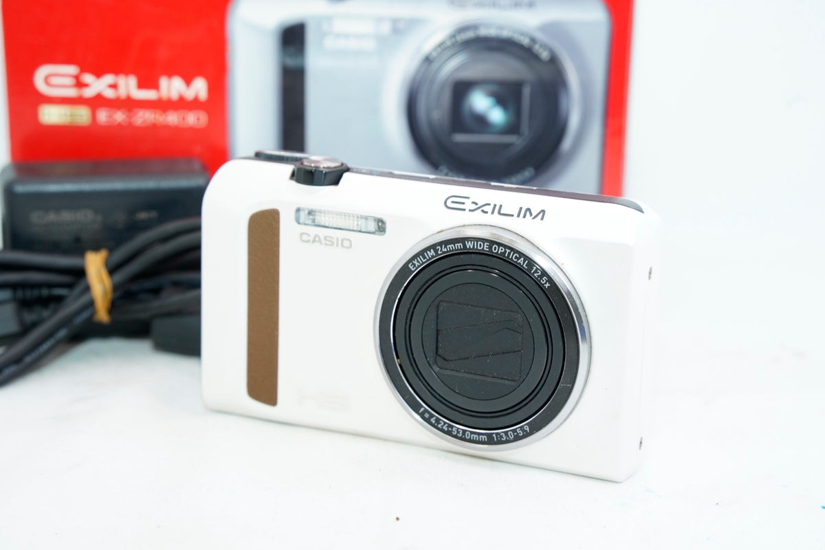 CASIO EXILIM EX-ZR400 ホワイト(付属:箱、充電器、バッテリー)